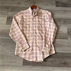Brooks Brothers plaid checkered long sleeve button down shirt Medium slim fit